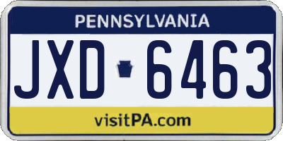 PA license plate JXD6463