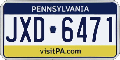 PA license plate JXD6471