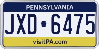 PA license plate JXD6475