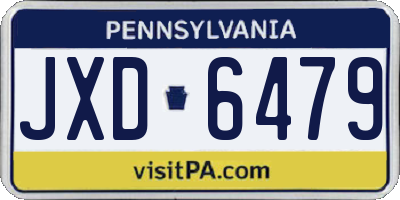PA license plate JXD6479