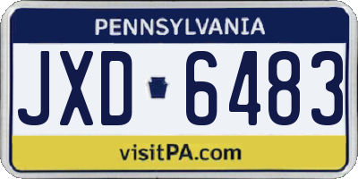 PA license plate JXD6483