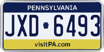 PA license plate JXD6493