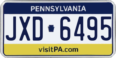PA license plate JXD6495