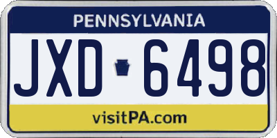 PA license plate JXD6498