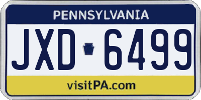 PA license plate JXD6499
