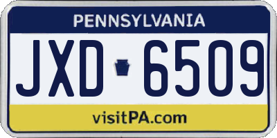 PA license plate JXD6509