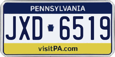 PA license plate JXD6519