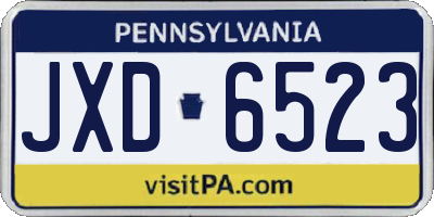 PA license plate JXD6523