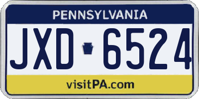 PA license plate JXD6524