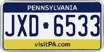 PA license plate JXD6533