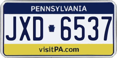 PA license plate JXD6537