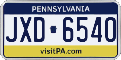 PA license plate JXD6540