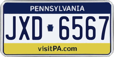 PA license plate JXD6567