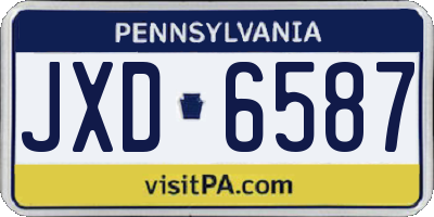 PA license plate JXD6587