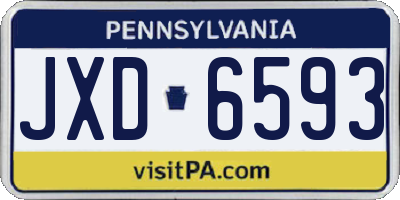 PA license plate JXD6593