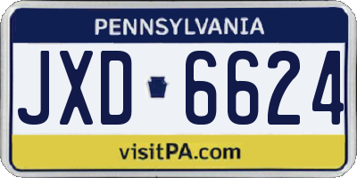 PA license plate JXD6624