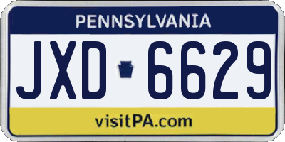 PA license plate JXD6629
