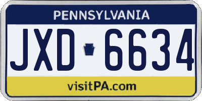 PA license plate JXD6634