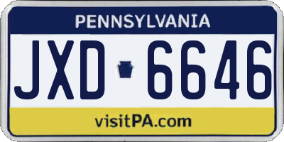 PA license plate JXD6646