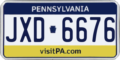 PA license plate JXD6676