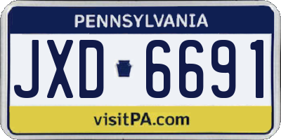 PA license plate JXD6691