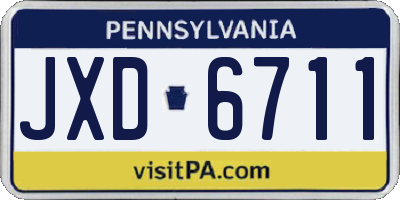 PA license plate JXD6711