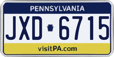 PA license plate JXD6715
