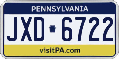 PA license plate JXD6722