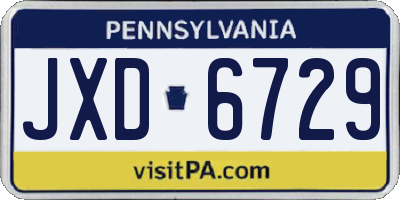 PA license plate JXD6729