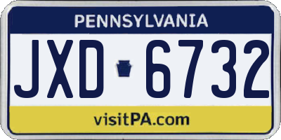 PA license plate JXD6732