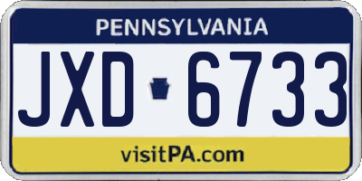 PA license plate JXD6733