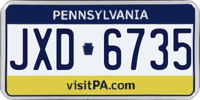 PA license plate JXD6735