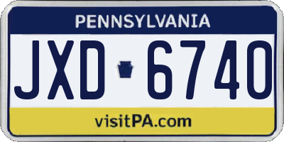 PA license plate JXD6740