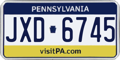 PA license plate JXD6745