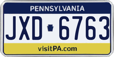 PA license plate JXD6763