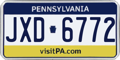 PA license plate JXD6772
