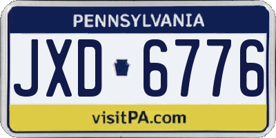 PA license plate JXD6776