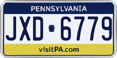 PA license plate JXD6779
