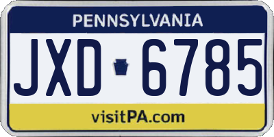 PA license plate JXD6785