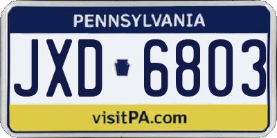 PA license plate JXD6803