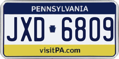PA license plate JXD6809