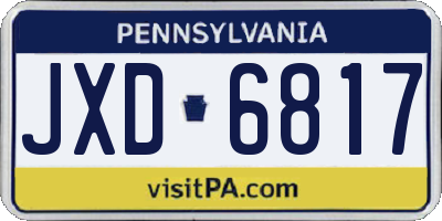 PA license plate JXD6817