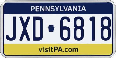 PA license plate JXD6818