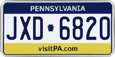 PA license plate JXD6820