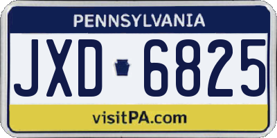 PA license plate JXD6825