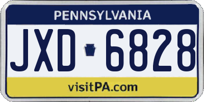 PA license plate JXD6828