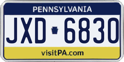 PA license plate JXD6830