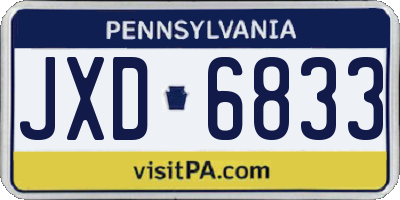 PA license plate JXD6833