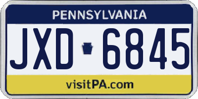 PA license plate JXD6845