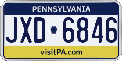 PA license plate JXD6846
